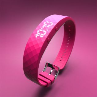 Zegarek treningowy różowy z wibracjami | FIBEX8V03