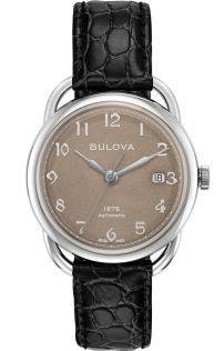 Bulova 1875 Commodore Limited Edition automatyczny zegarek z szwajcarskim mechanizmem i brązową piaskowaną tarczą | 96B324