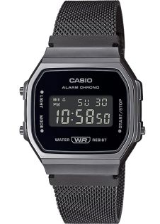 Czarny zegarek cyfrowy z siatką Casio Vintage Retro LED | A168WEMB-1BEF