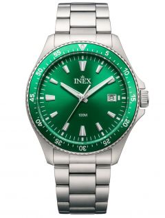 Inex Mens 100m Sport Steel Green 38mm