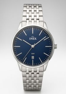 INEX Blue Dial Stainless Steel Watch – 50M Water Resistant