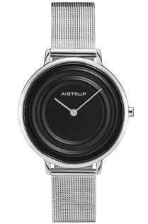 Nowoczesny damski zegarek z czarnym efektem kropli deszczu i bransoletą mesh ze stali nierdzewnej z ekskluzywnej kolekcji Aistrup Raindrop | AIW7709