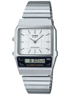 Klasyczny zegarek Ana-Digi Casio ze stalową bransoletą | AQ-800E-7AEF