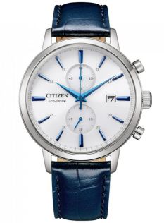 Citizen Eco-Drive chronograf ze stali z mechanizmem B642 i białą tarczą | CA7069-16A
