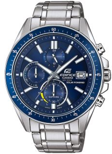 Zegarek solarny Casio Edifice z niebieską tarczą i szafirowym szkłem | EFS-S510D-2AVUEF