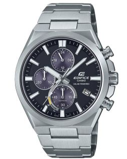 Edifice Solar Chronograph zegarek z ukrytymi panelami solarnymi i szafirowym szkłem | EFS-S630D-1AVUEF