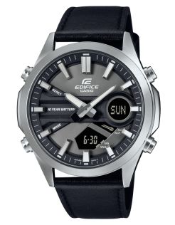Zegarek Edifice World Timer z telememo i skórzanym paskiem | EFV-C120L-8AEF