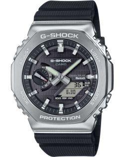 Połączony zegarek solar G-Shock z ośmiokątnym metalowym wzornictwem | GBM-2100-1AER