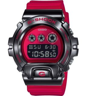 Premiumowy G-Shock z metalową ramką i czerwonym szkieletem | GM-6900B-4ER