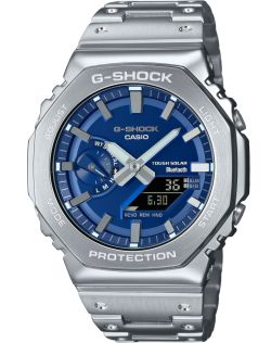 Niebieski G-Shock pełny metalowy zegarek solarny z Bluetooth | GM-B2100AD-2AER