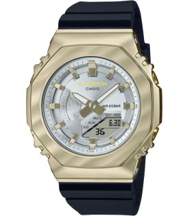 Złoty cyfrowy G-SHOCK zegarek ośmiokątny z metalowym designem | GM-S2100BC-1AER