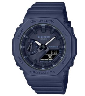 Smukły ośmiokątny G-Shock carbon core navy blue minimalistyczny design | GMA-S2100BA-2A1ER