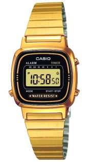 Złoty zegarek cyfrowy dla kobiet Casio Vintage | LA670WEGA-1EF