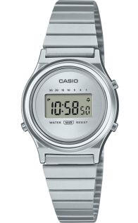 Ultra-cienki srebrny zegarek Casio Vintage na bransolecie | LA700WE-7AEF