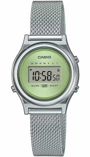 Zegarek cyfrowy Casio Vintage z zieloną tarczą i bransoletą mesh | LA700WEM-3AEF