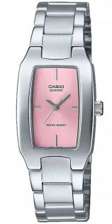Różowa tarcza prostokątna Casio ze stali nierdzewnej | LTP-1165PA-4CEF