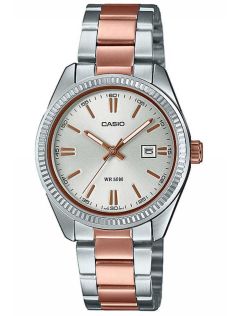 Zegarek damski różowe złoto Casio srebrna tarcza stalowy elegancki | LTP-1302PRG-7AVEF