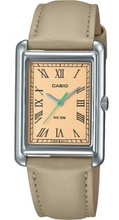 Damski zegarek Casio z łososiowo-czerwoną tarczą i rzymskimi cyframi | LTP-B165L-5BVEF