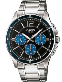 Wielofunkcyjny zegarek stalowy Casio męski wizytowy | MTP-1374PD-2AVEF