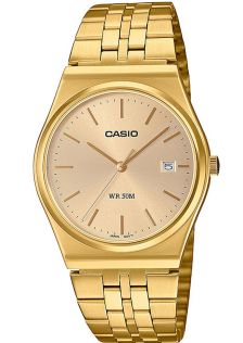 Casio złoty zegarek inspirowany stylem vintage z designem z lat 80. | MTP-B145G-9AVEF