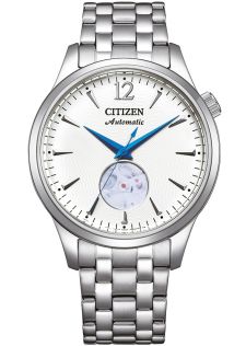 Citizen Automaticzny zegarek męski ze stali | Mechanizm open heart z niebieskimi wskazówkami | NH9131-73A