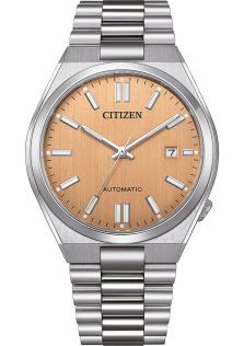 Citizen Tsuyosa Automatic zegarek męski w stali z mechanizmem 8210 i tarczą w kolorze łososia | NJ0159-86Z