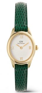 Daniel Wellington Ophelia Mini Green Lizard White Guilloché Gold DW00100892