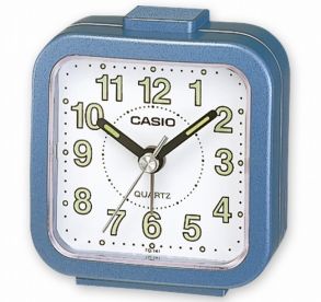 Niebieski zegar biurkowy Casio | TQ-141-2EF
