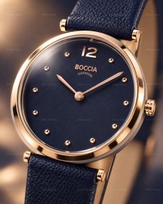 Boccia Ladies Rosegolden Titanium Blue Sapphire 30mm