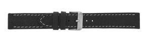 Falkenlund Deluxe Beco Watch Strap Rodeo Soft Black Calf Leather 22mm Stainless Steel Buckle 339122S