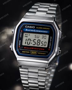 Retro stalowy zegarek cyfrowy Casio Classic | A168WA-1YES