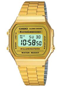 Złoty zegarek cyfrowy vintage Casio Classic | A168WG-9EF