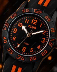 Black Orange 100M Waterproof Childrens Watch 30mm