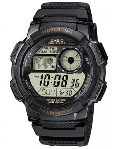 Duży cyfrowy zegarek sportowy Casio World Time | AE-1000W-1AVEF