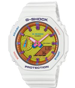 Letnie klimaty G-Shock biały zegarek z rdzeniem węglowym | GMA-S2100BS-7AER
