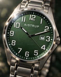 Tytanowy zegarek męski z niebieską tarczą, dużymi wyraźnymi cyframi i datownikiem na tytanowej bransolecie z kolekcji Aistrup Titanium Sapphire | AIW7903
