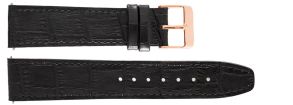 20mm Leather Strap Black Croco Rosegold IHS1004