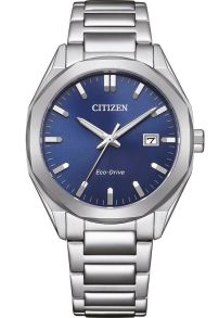 Citizen Eco-Drive zegarek męski w stali | 38mm smukły design z niebieską tarczą słoneczną | BM7620-83L