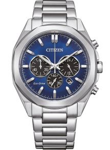 Citizen Eco-Drive chronograf w stali z mechanizmem B620 i niebieską tarczą | CA4590-81L