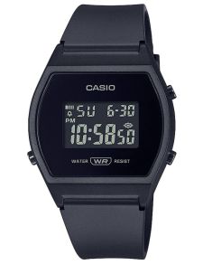 Cyfrowy zegarek sportowy LED z czarną żywiczną kopertą Casio | LW-204-1BEF