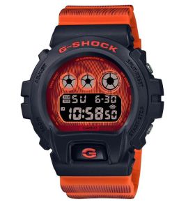 Zniekształcenie czasu G-Shock pomarańczowy zegarek cyfrowy futurystyczny | DW-6900TD-4ER
