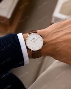 Daniel Wellington Mens Rosegolden Leather 40mm
