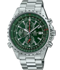 Zielona tarcza chronografu z suwakiem kalkulatorem Casio Edifice | EF-527D-3AVUEF