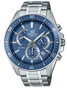 Chronograf Casio Edifice z niebieską tarczą i aluminiowym pierścieniem | EFR-552D-2AVUEF