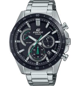 Zielony akcent chronograf Edifice sportowy zegarek stalowy | EFR-573DB-1AVUEF