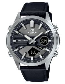 Zegarek Edifice World Timer z telememo i skórzanym paskiem | EFV-C120L-8AEF