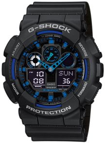 Ana-Digi G-Shock z niebieskim akcentem | GA-100-1A2ER