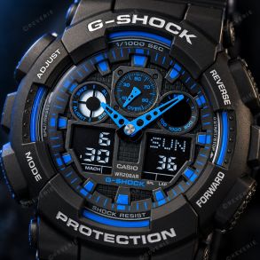 Ana-Digi G-Shock z niebieskim akcentem | GA-100-1A2ER