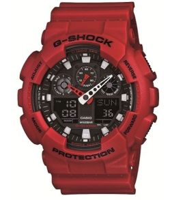 G-Shock profesjonalny zegarek sportowy z czerwonym wzorem | GA-100B-4AER