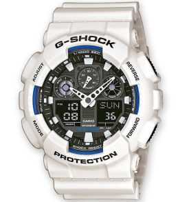 G-Shock Professional biały zegarek analogowo-cyfrowy | GA-100B-7AER